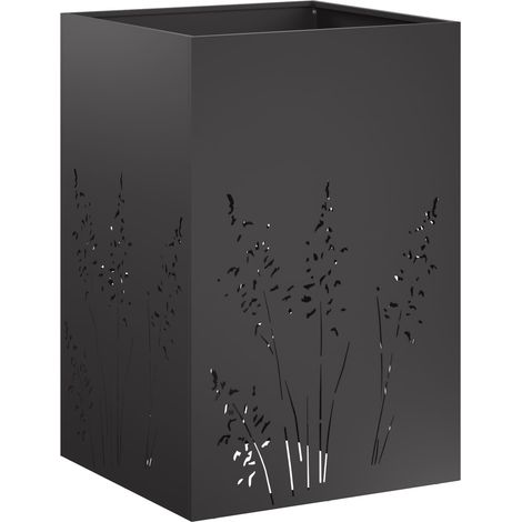 vidaXL Macetero de Jardín Negro 50 x 50 x 75 cm Acero laminado en frío (1/2)