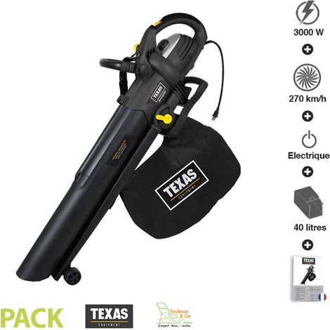 Souffleur aspirateur broyeur de feuilles électrique 3000W 840m3/h couteau aluminium TEXAS BVX3000P (1/8)