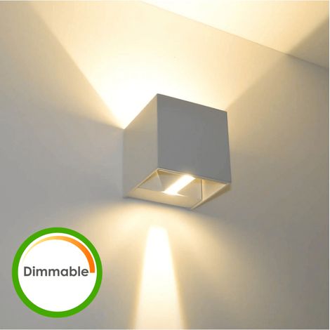 Lampe murale LED variable 6W IP54 - Blanc - Cubic