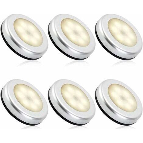 Indoor motion detector night light, battery-powered motion detector LED lamp for stairs, LED lighting for closet, wardrobe, hallway, children's bedroom, auto ON/OFF, 3M adhesive (6pcs, warm white) (1/4)