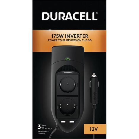 Duracell power inverter 2x eu socket 175w drinv15-eu (1/3)