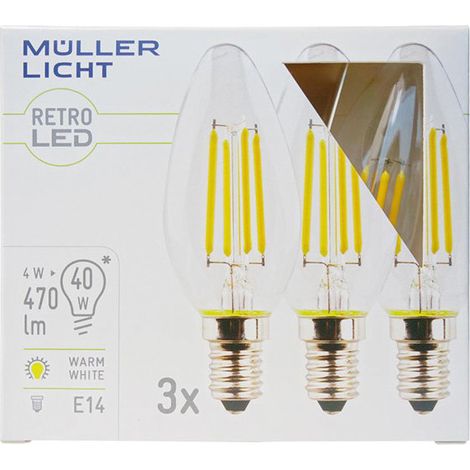 bombilla 4W LED (40W) E14 220-240V 470lm 2700K 10.000h 3x