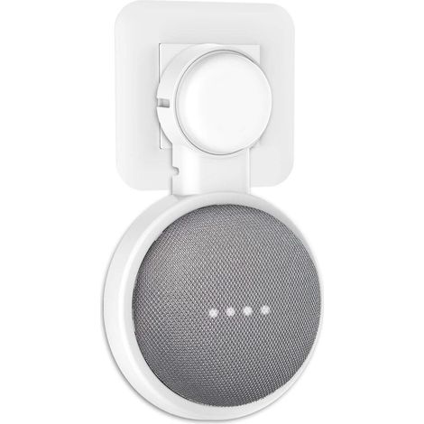Lot blanc mural gaine de place pour Google Home Mini et Nest Mini (2e génération) avec rangement intelligent du câble (1/5)