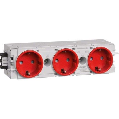 HAGER GS30003020 PRISE DE COURANT ROUGE
