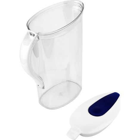 Bouteille d'eau transparente en plastique de grande capacité (2,1 L) avec couvercle, pour eau froide et chaude, usage domestique. (1/5)