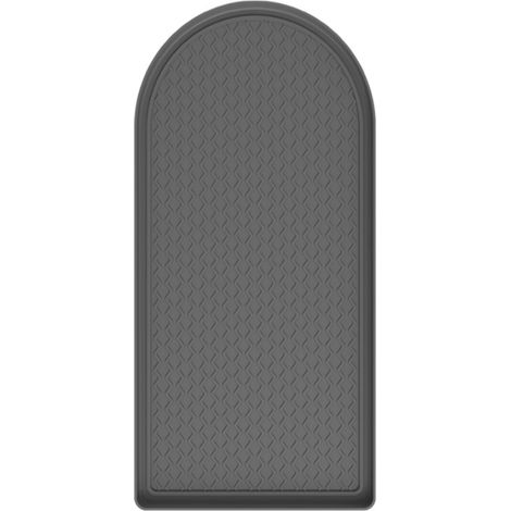 Lot de 2 tapis à café en silicone gris semi-circulaire, résistants à la chaleur, antidérapants et anti-fuites, avec rebord surélevé. (1/5)