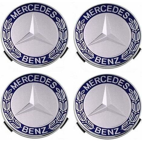 Satz mit 4 Radkappen, passend für Mercedes-Benz 75 mm – Blau, TRIMEC (1/4)
