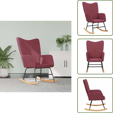 Silla de sala - vidaXL Silla mecedora de tela rojo vino tinto - Silla de estar