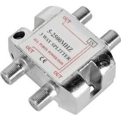 Répartiteur TV - 1 Entrée 3 Sorties - Fréquence 5 À 2500 MHz - Pour Installation Domestique - 1 Pièce