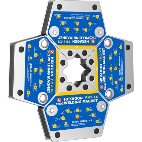 ZOLGINAH Lot de 4 Aimants pour fer à souder magnétique pour Support d'angle Usqu'à 13kg 30°/45°/60°/75°/90°/105°/120°/135°, Accessoires pour Soudure (1/5)