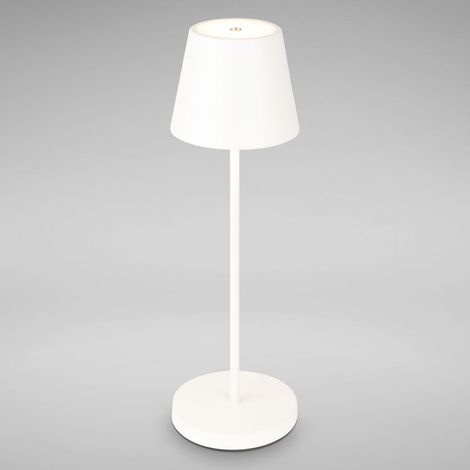 Lampe de table LED rechargeable dimmable 38x12cm extérieur terrasse jardin IP54 2,6W 240lm touchdimmer batterie câble USB 2700K blanc chaud