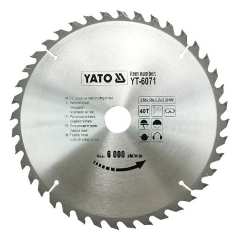 Hoja de sierra circular Yato Widia 250x30mm 40 dientes 6071