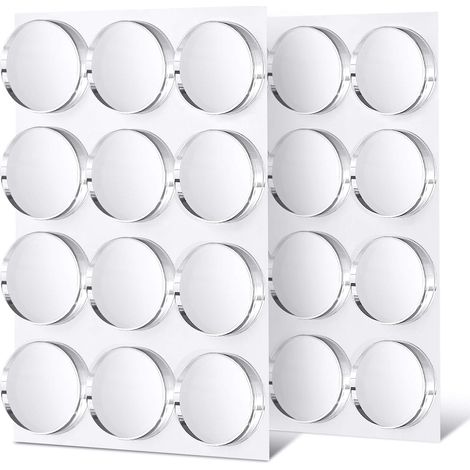 Silicone Elastic Pad - Ø 22 mm - Self Adhesive Bumper Pad for Cabinets Drawers Glass Doors - 24 Pieces (1/5)