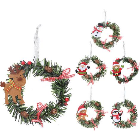 Couronne de bougie de Noël décorative avec baies rouges et pommes de pin pour centre de table (1/5)