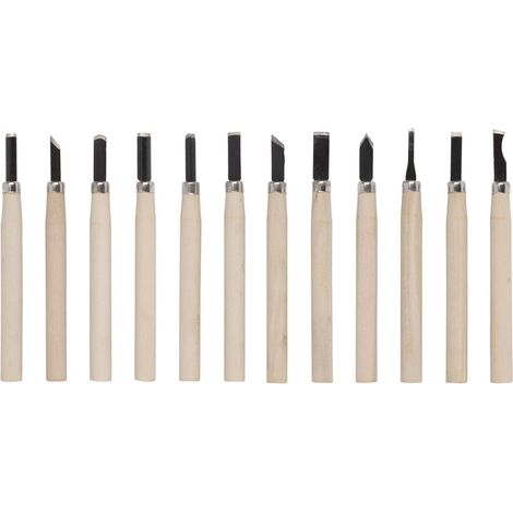 SERIE 12 SGORBIE PER LEGNO MM 135 PER TORNIO TORNIRE MICRO TORNIO HIT (1/5)
