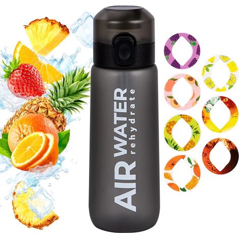 750ml Portable Sports Water Bottle with 7 Random Flavor Pods Scented Water Bottle with Straw for Outdoor Use