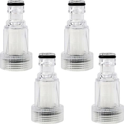 4 pezzi di filtro per l'ingresso dell'acqua, filtro dell'acqua per idropulitrice con raccordo rapido da 3/4", migliora la pressione e prolunga la durata dell'idropulitrice per giardini e sistemi di ir (1/4)