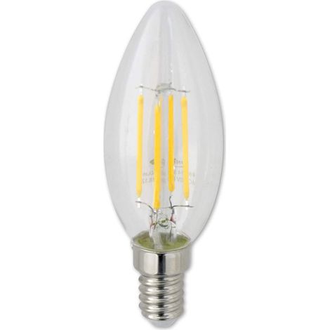 Lampadina LED a Filamento 4 watt candela E14 Luce Calda 3000K Risparmio Energetico 440 lumen lampada per illuminazione interni 220v