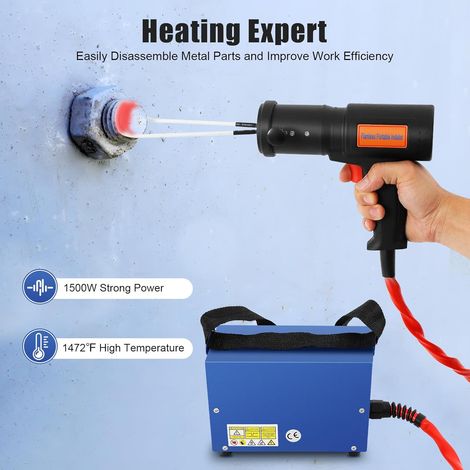 Chauffage à induction pour voiture 1,5 kW avec 4 bobines chauffantes - Appareil de chauffage magnétique à induction - Kit pour enlever les boulons et les écrous - Température de chauffage