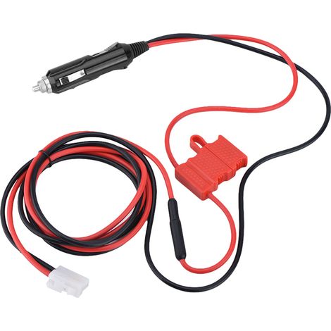 Câble d'alimentation 12V DC avec prise allume-cigare et double fusible pour radio mobile (1/5)