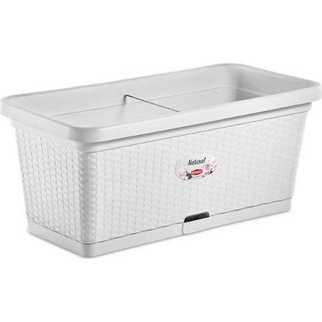 FIORIERA NATURAL BIANCA CON RISERVA D'ACQUA CM. 80 STEFANPLAST (1/10)