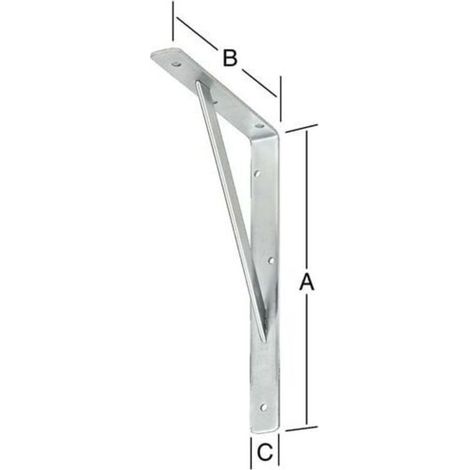 Laufstegkonsole, 400 mm lang x 250 mm hoch x 25 mm breit x 4 mm dick, weiß, Tragfähigkeit 250 kg