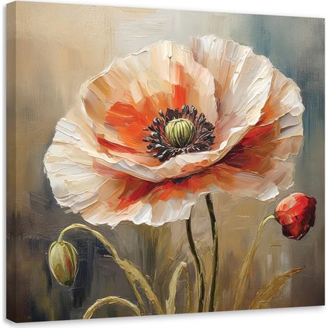 Tableau déco Fleur de coquelicot nature 30x30 (1/5)