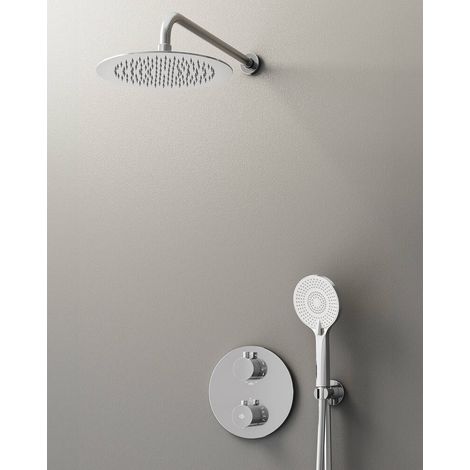 Conj. Empotr. Termostático Round Cr + Rociador Pared - GME