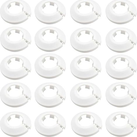Confezione da 20 copri tubi radiatore - Rosette protettive - Per copri radiatore - Bianco (1/4)