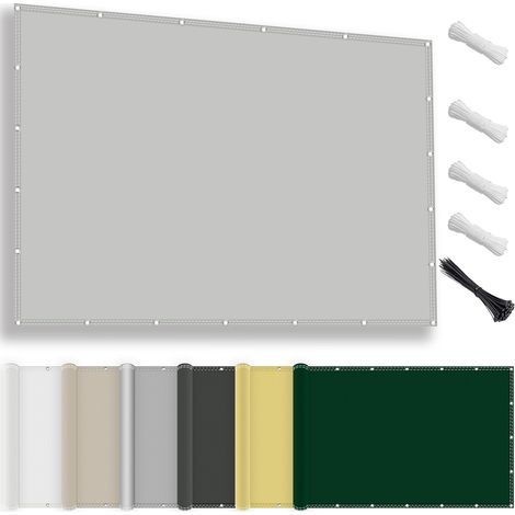 Voile d'ombrage rectangulaire imperméable 1x2M, Toile d'ombrage UV Protection à 95%, Voiles d'ombrage avec œillets, Cordons pour Patio, pergola, Jardin extérieur, Gris Clair (1/5)