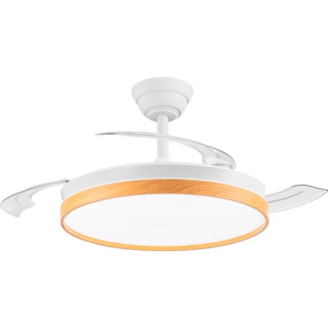 Ventilador de techo con luz silencioso DC con mando Paneco blanco madera 106 cm invierno-verano color luz regulable (1/5)