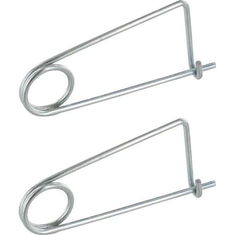 Lot de 2 goupilles à ressort élastique 3mm x 74mm – Acier zingué – Fixation rapide pour remorque, vélo, tracteur, motoculteur (1/2)