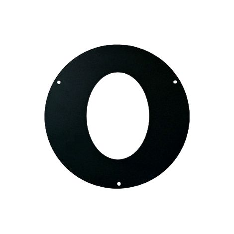 Rosace annulaire elliptique pour inclinaison a' 45o e'paisseur 1,2 mm   8 cm en acier aluminise' noir pour usage inte'rieur