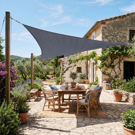 Jardinion Sonnensegel Dreieck - 3,6 x 3,6 x 3,6m, Grau