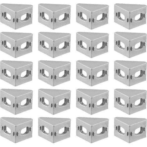 20 piezas de ángulo de esquina de aluminio 20 x 20 L, conector, soporte, sujetador, compatible con la edición industrial 2020 0708