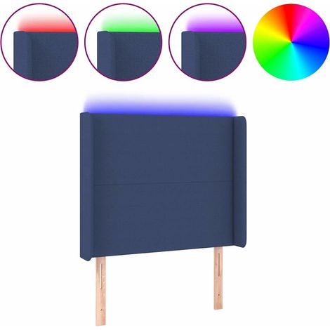 Maison Exclusive - Cabecero con LED de tela azul 83x16x118/128 cm (1/5)