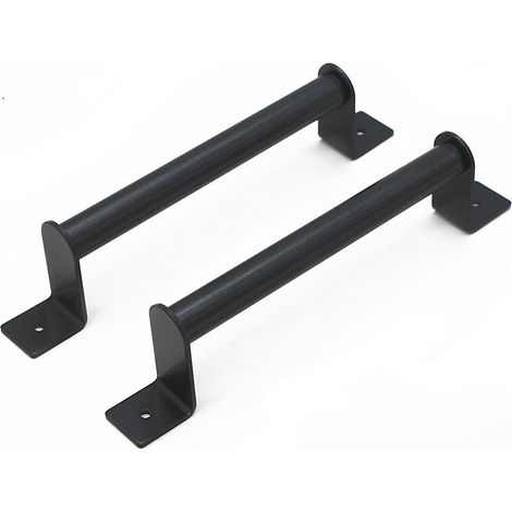 Tiradores para puertas correderas estilo granero (paquete de 2), tiradores de puerta vintage, tiradores de puerta negros, aptos para uso interior/exterior. (1/4)
