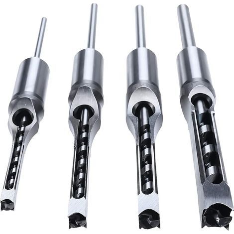 Mèche à mortaiser pour bois dur – Taille 6,4 mm, 8 mm, 9,5 mm, 12,7 mm – Ciseau à tenon pour scie cloche – Réduction de l'intensité de travail