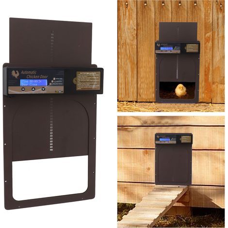 Automatische, wasserdichte (IP45), programmierbare Hühnerstalltür aus Aluminium mit Zeitschaltuhr für Haus und Bauernhof, 100–240 V (1/5)