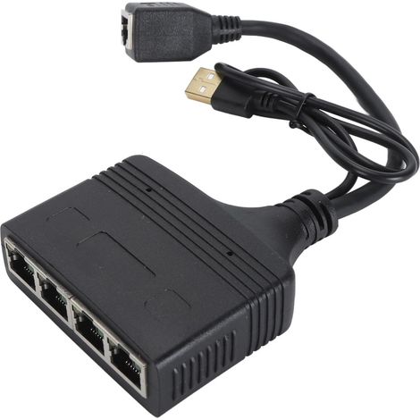 Répartiteur Thernet, Extension Réseau Répartiteur Ethernet 1 à 4 Ports avec Câble d'alimentation USB, Répartiteur Adaptateur Réseau Gigabit RJ45 1000 Mbps pour Cat8 Cat7 Cat6 (1/5)