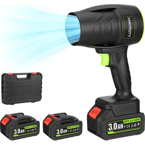 Souffleur à feuilles sans fil avec batterie, pour l'entretien de la pelouse, souffleur à main, 21 V, 2 pièces, souffleur électrique pour l'entretien de la cour/pelouse, dépoussiérage (1/5)