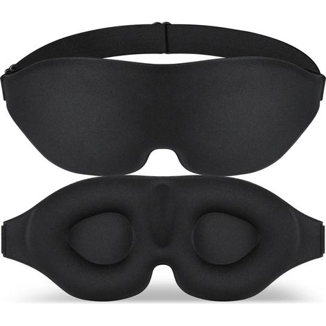 Maschera notturna innovativa 2024 per uomo e donna, design oscurante per dormire, fare un pisolino, meditare e viaggiare (nera) (1/5)
