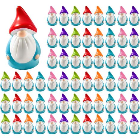 Lot de 100 mini figurines d'elfes féeriques en résine, colorées, pour décorer votre table, votre jardin ou vos plantes d'intérieur. (1/5)