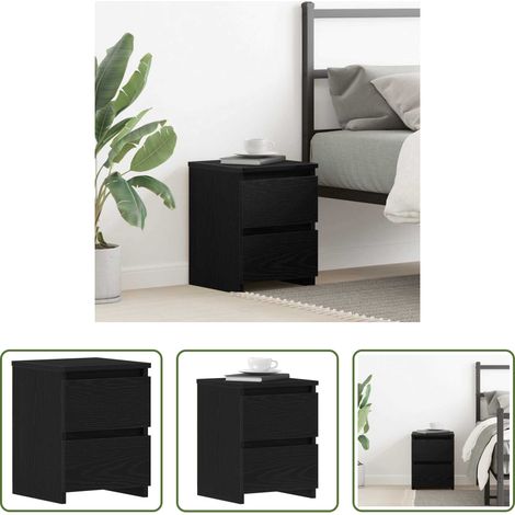 Rangement chambre -  Cabinet de chevet Chêne noir 30 x 30 x 40 cm Bois d'ingénierie (1/5)