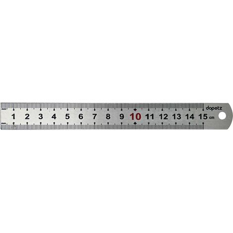 Dapetz ® Stainless Steel Metal Ruler 6" 15cm / 150mm Precision Long Measuring Tool With Dual Side Clear Metric & Imperial Markings Shatterproof Straight Edge With Hanging Hole (1/5)