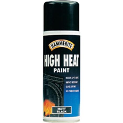Hammerite High Heat Black Aerosol Spray Paint - 400ml, Matte Finish (1/3)