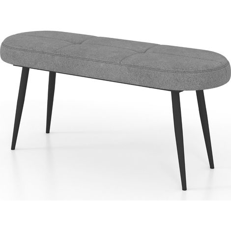 Panca ottomana imbottita 113 x 40 x 48 cm per 2 persone seduta comoda stile elegante in poliestere grigio 200010581