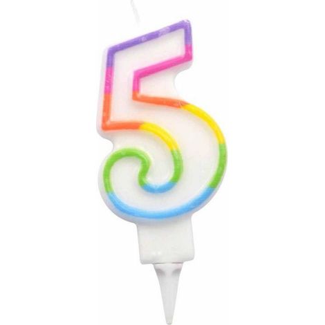 Bougie d'anniversaire chiffre 5 (1/2)
