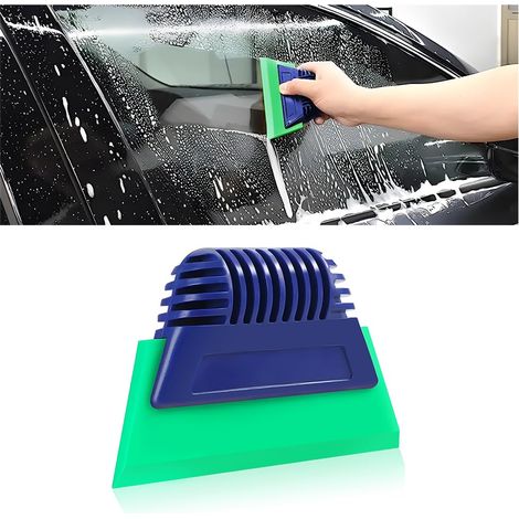 Raclette en Silicone Polyvalente d'Enveloppe de Vinyle, Flexible Raclette en Caoutchouc de Film pour Fenêtre, Raclette à Vitres pour Verre Porte de Douche Pare-Brise de Voiture(Vert) (1/5)