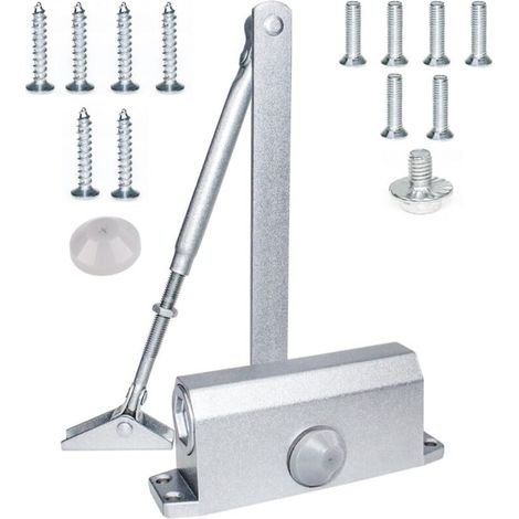 Ferme-porte Hydraulique Automatique, (35-60kg) Réglable Groom Fermeture Porte, Ferme Porte Automatique Ideal Pour Commercial et Résidentiel Porte-Chrom (1/5)